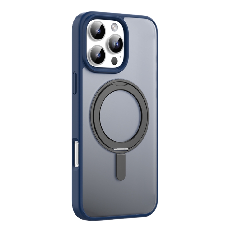 

For iPhone 16 Pro Mutural Armor Series MagSafe Magnetic Holder Phone Case(Blue)