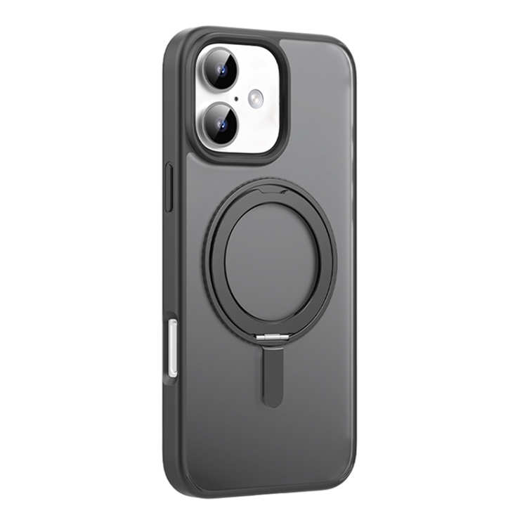 

For iPhone 16 Mutural Armor Series MagSafe Magnetic Holder Phone Case(Black)
