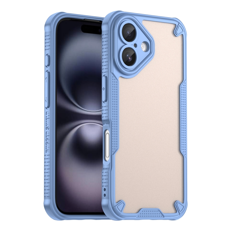 

For iPhone 16 Armor Glaze PC Hybrid TPU Phone Case(Blue)