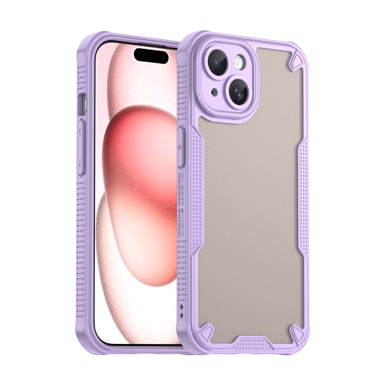 

For iPhone 15 Plus Armor Glaze PC Hybrid TPU Phone Case(Purple)