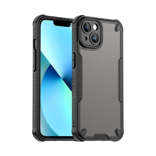 

For iPhone 14 Armor Glaze PC Hybrid TPU Phone Case(Black)