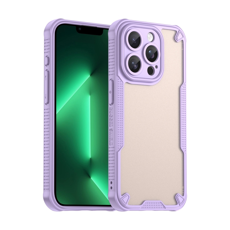 

For iPhone 13 Pro Armor Glaze PC Hybrid TPU Phone Case(Purple)