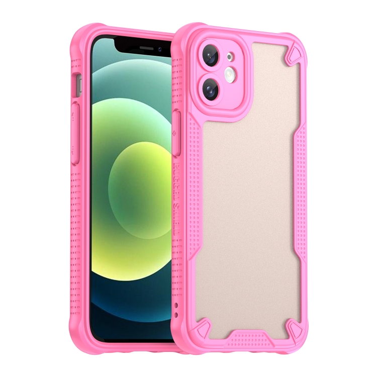 

For iPhone 12 Armor Glaze PC Hybrid TPU Phone Case(Pink)