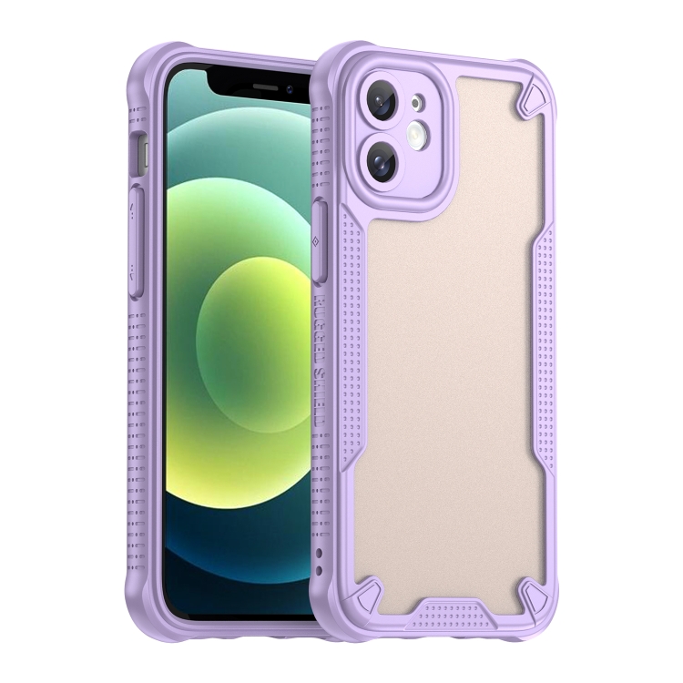 

For iPhone 12 Armor Glaze PC Hybrid TPU Phone Case(Purple)