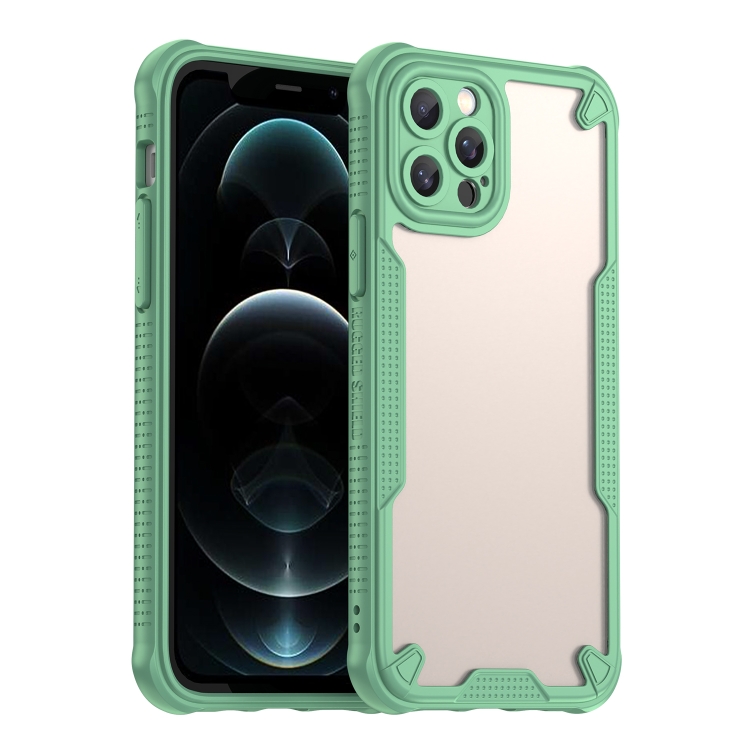 

For iPhone 12 Pro Max Armor Glaze PC Hybrid TPU Phone Case(Green)