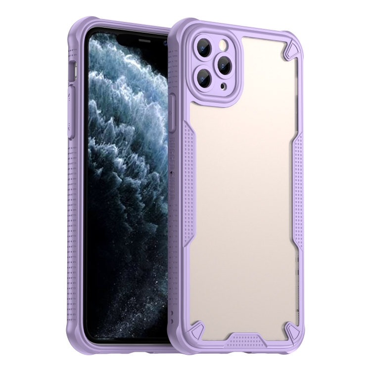 

For iPhone 11 Pro Armor Glaze PC Hybrid TPU Phone Case(Purple)