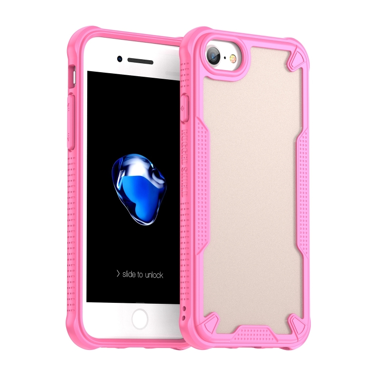 

For iPhone SE 2020 Armor Glaze PC Hybrid TPU Phone Case(Pink)