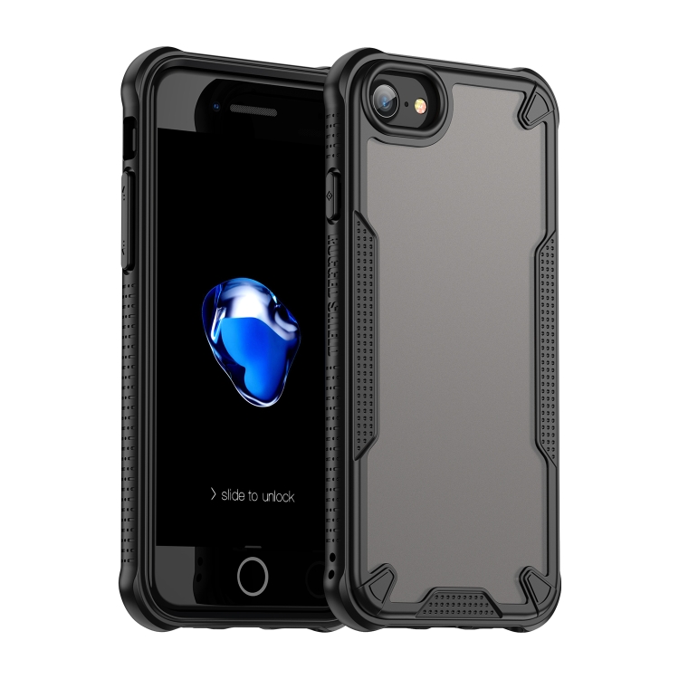 

For iPhone SE 2022 Armor Glaze PC Hybrid TPU Phone Case(Black)
