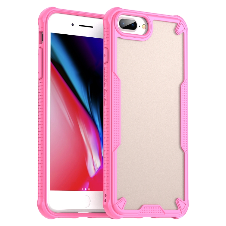 

For iPhone 8 Plus Armor Glaze PC Hybrid TPU Phone Case(Pink)