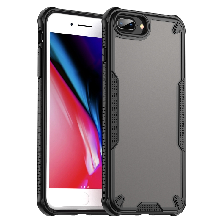 

For iPhone 7 Plus Armor Glaze PC Hybrid TPU Phone Case(Black)