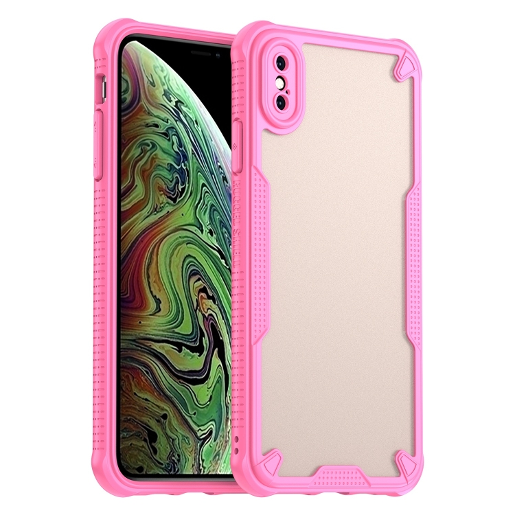 

For iPhone XS Max Armor Glaze PC Hybrid TPU Phone Case(Pink)