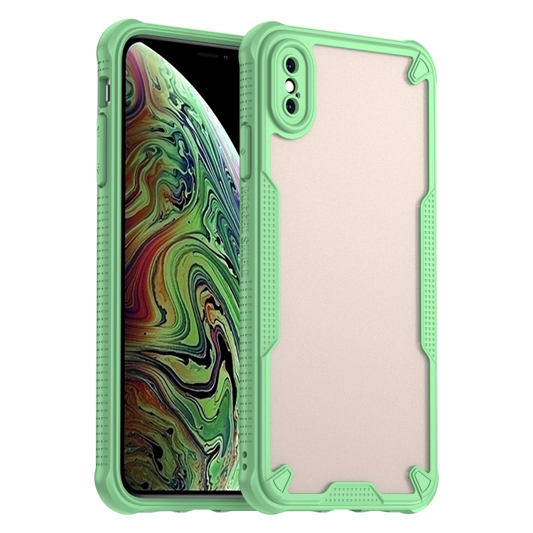 

For iPhone XS Max Armor Glaze PC Hybrid TPU Phone Case(Green)