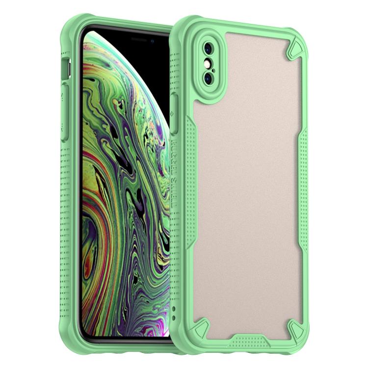 

For iPhone XS Armor Glaze PC Hybrid TPU Phone Case(Green)