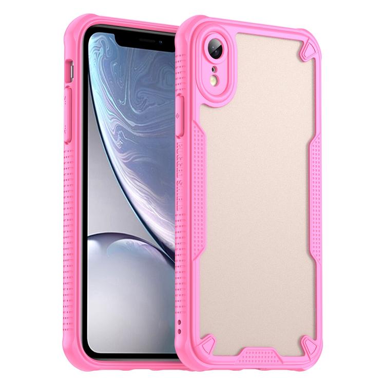 

For iPhone XR Armor Glaze PC Hybrid TPU Phone Case(Pink)