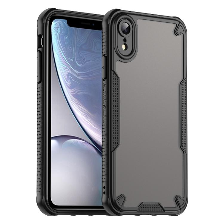 

For iPhone XR Armor Glaze PC Hybrid TPU Phone Case(Black)