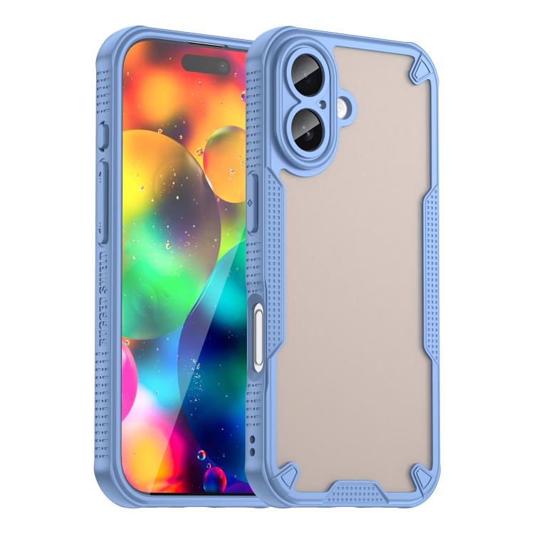 

For iPhone 17 Armor Glaze PC Hybrid TPU Phone Case(Blue)
