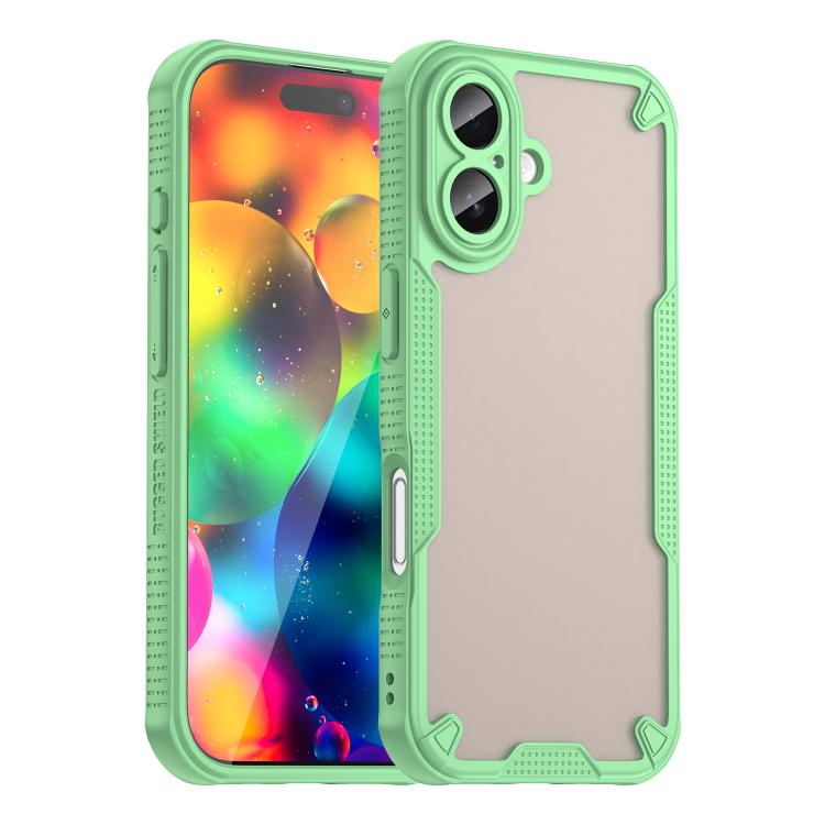 

For iPhone 17 Armor Glaze PC Hybrid TPU Phone Case(Green)
