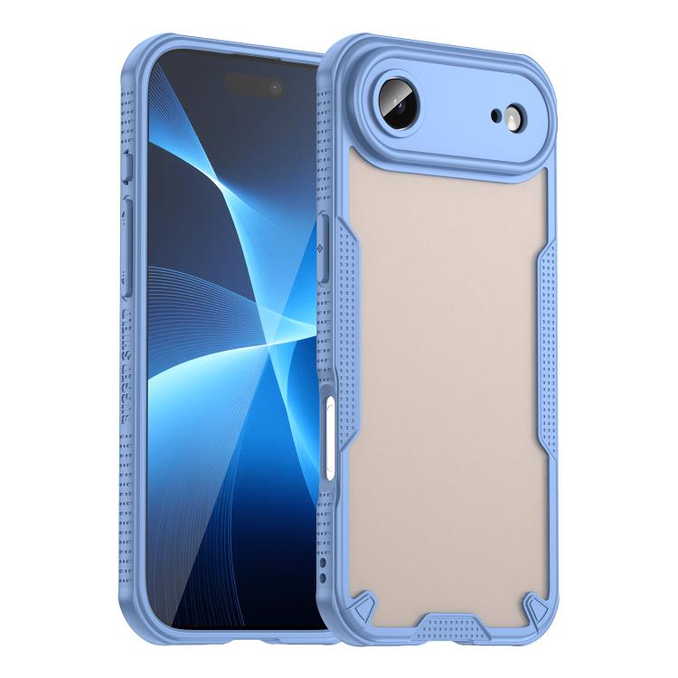 

For iPhone 17 Air Armor Glaze PC Hybrid TPU Phone Case(Blue)