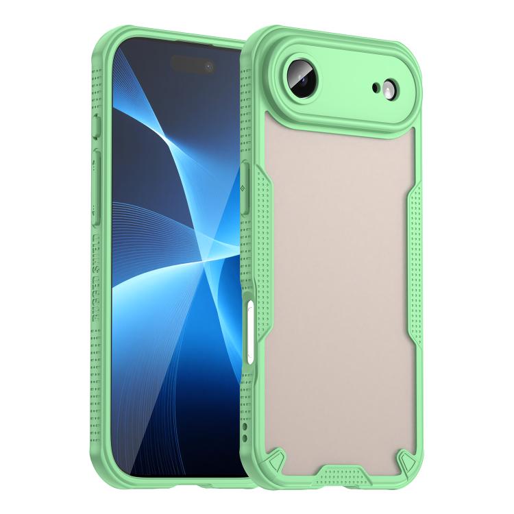 

For iPhone 17 Air Armor Glaze PC Hybrid TPU Phone Case(Green)