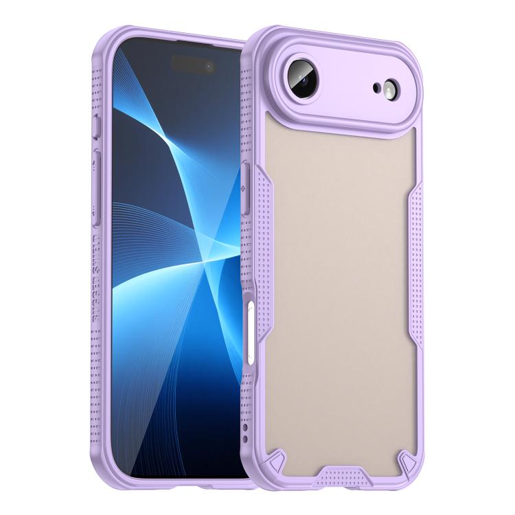 

For iPhone 17 Air Armor Glaze PC Hybrid TPU Phone Case(Purple)