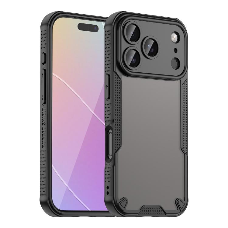 

For iPhone 17 Pro Armor Glaze PC Hybrid TPU Phone Case(Black)