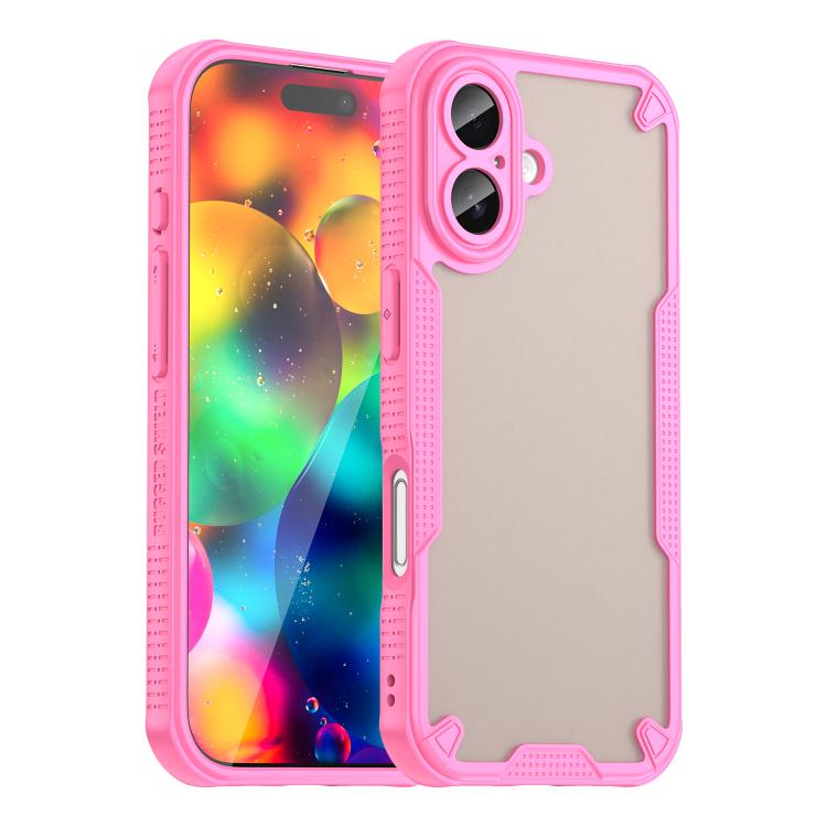For iPhone 18 Armor Glaze PC Hybrid TPU Phone Case(Pink)