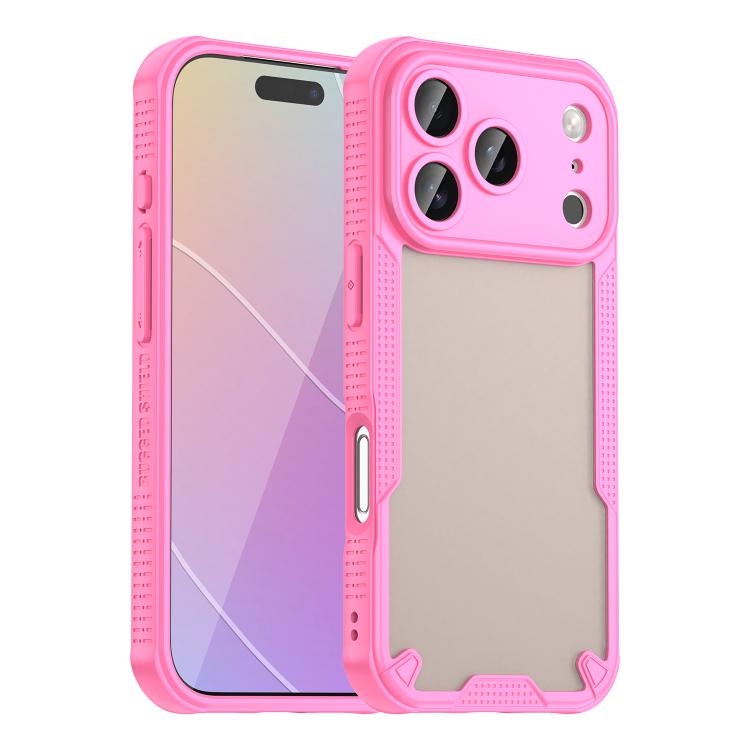For iPhone 18 Pro Armor Glaze PC Hybrid TPU Phone Case(Pink)