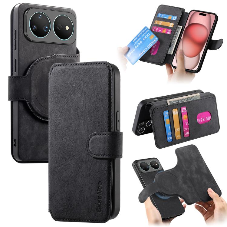 For Huawei nova 16 CaseNeo MagSafe RFID Anti-theft Retro Leather Phone Case(Black)