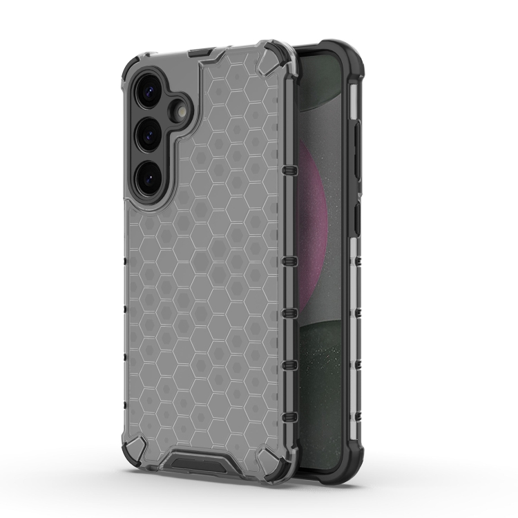 

For Samsung Galaxy S25 5G Honeycomb Shockproof Phone Case(Black)