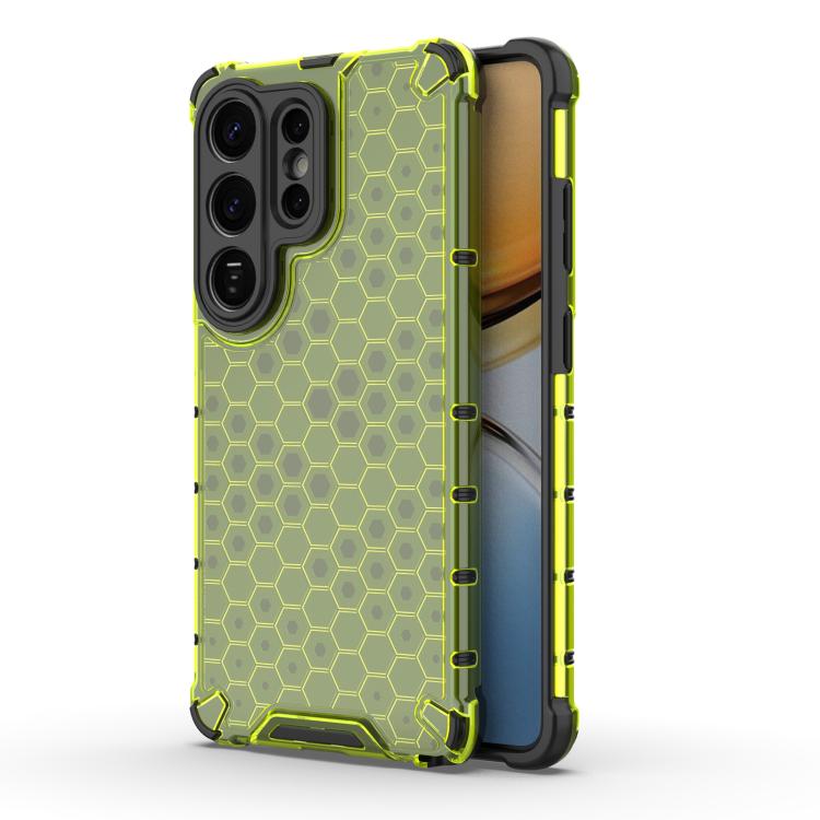 

For Samsung Galaxy S26 Ultra 5G Honeycomb Shockproof Phone Case(Green)