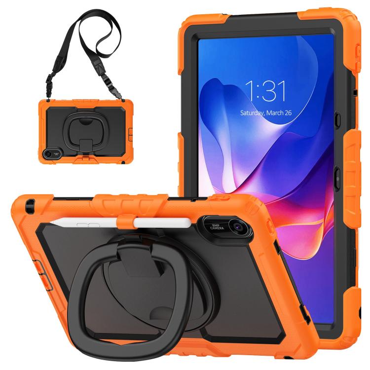 

For Xiaomi Redmi Pad 2 D Type Silicone Hybrid PC Tablet Case with Handle Holder(Orange)
