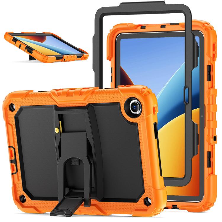 

For Xiaomi Redmi Pad 2 SE 9.7 2026 Silicone Hydric PC Tablet Case with Shoulder Strap & Holder(Orange)