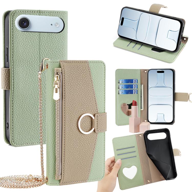 

For iPhone Air Crossbody Litchi Texture Leather Phone Case(Green)