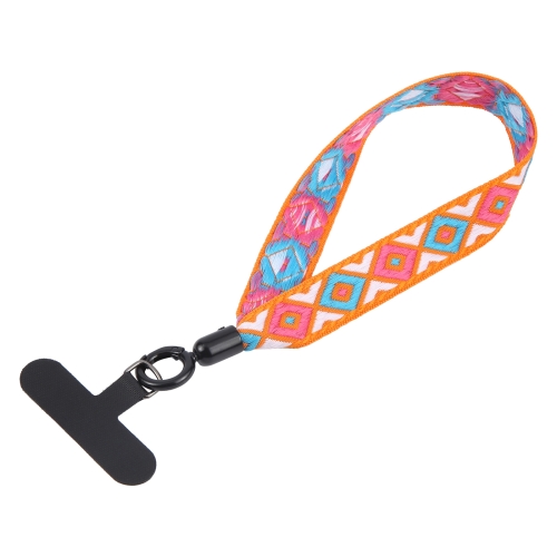 

Retro Ethnic Style Mobile Phone Anti-lost Wrist Strap Lanyard Short Lanyard(Orange)