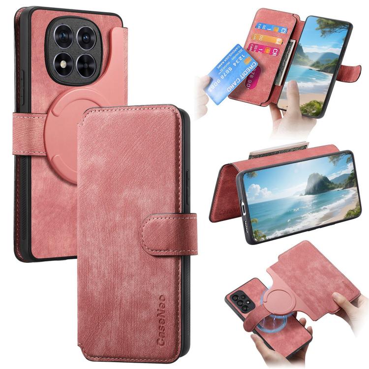 

For Redmi Note 15 Pro+ 5G Global 163.3mm CaseNeo MagSafe RFID Anti-theft Retro Leather Phone Case(Pink)