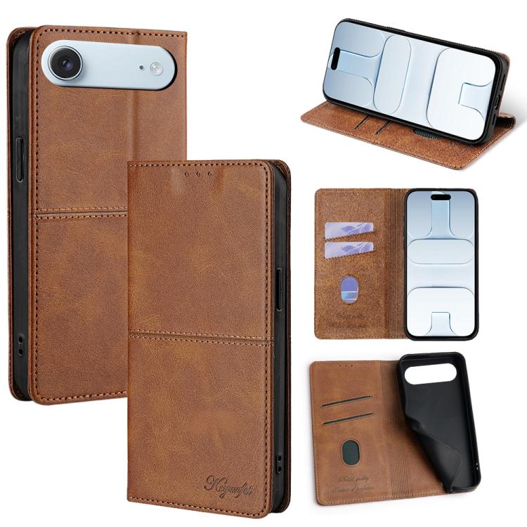 

For iPhone Air Cow Texture Magnetic Leather Phone Case(Light Brown)