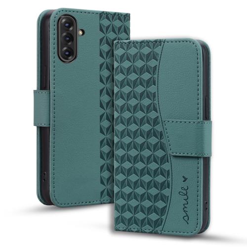 

For Samsung Galaxy A36 / A56 Diamond Buckle Leather Phone Case with Lanyard(Green)