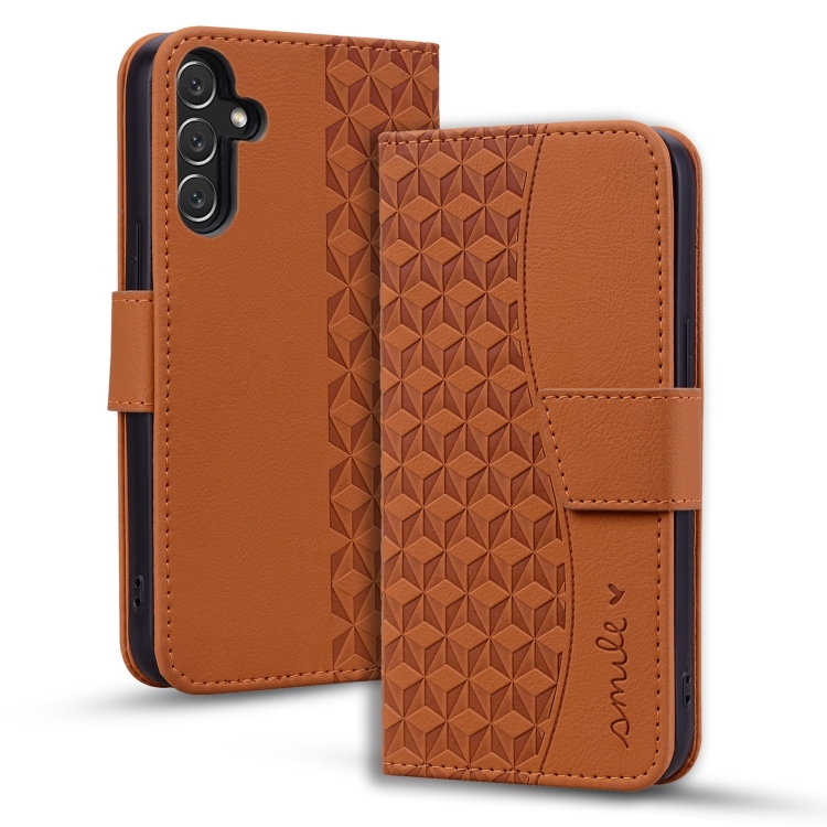 

For Samsung Galaxy S25 / S24 5G Diamond Buckle Leather Phone Case with Lanyard(Brown)