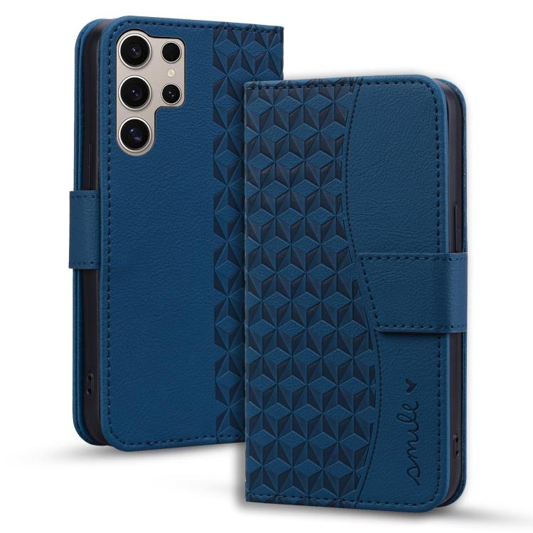 

For Samsung Galaxy S25 Ultra 5G Diamond Buckle Leather Phone Case with Lanyard(Royal Blue)