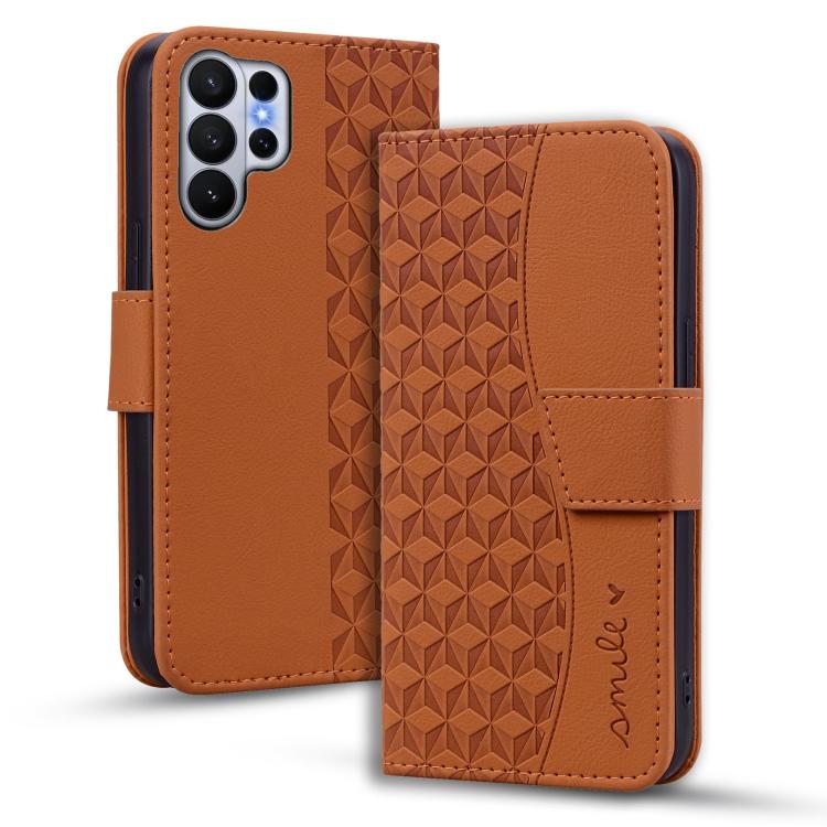 

For Samsung Galaxy S26 Ultra 5G Diamond Buckle Leather Phone Case with Lanyard(Brown)