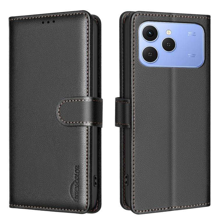 

For Tecno Spark 40 4G Litchi Texture RFID Anti-theft Leather Phone Case(Black)
