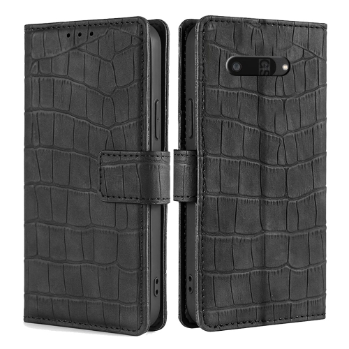 

For Kyocera Digno SX4 5G Skin Feel Crocodile Magnetic Clasp Leather Phone Case(Black)