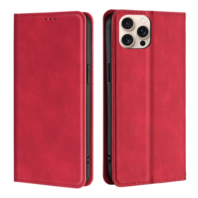 

For iPhone 16 Pro Skin Feel Magnetic Leather Phone Case(Red)