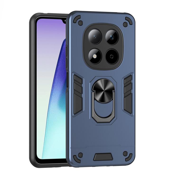 

For Redmi Note 15 Pro 5G Global 163.6mm Shockproof Metal Ring Holder Phone Case(Blue)