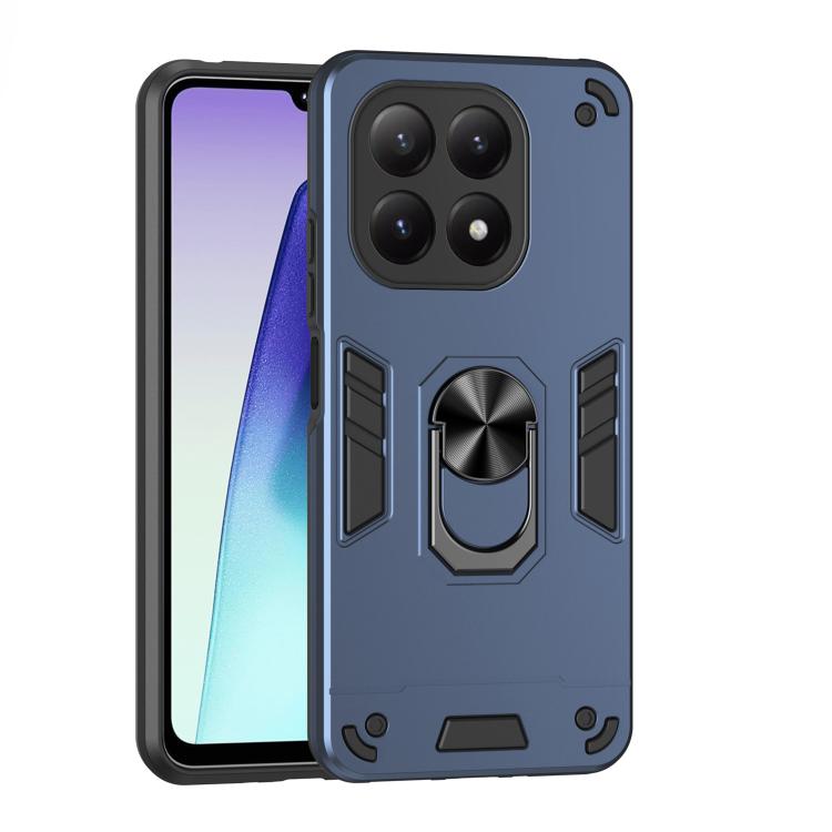 

For Xiaomi 15T Shockproof Metal Ring Holder Phone Case(Blue)