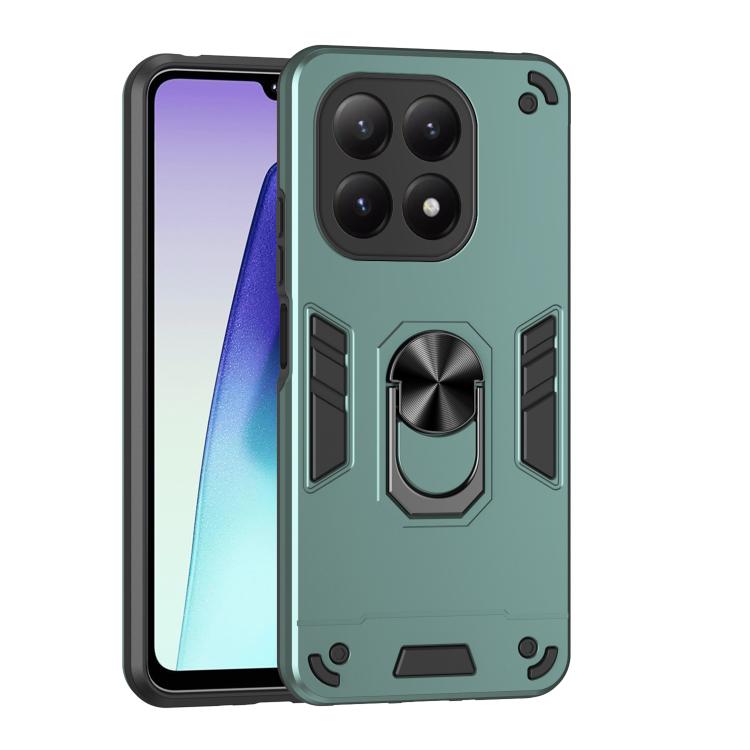 

For Xiaomi 15T Shockproof Metal Ring Holder Phone Case(Green)