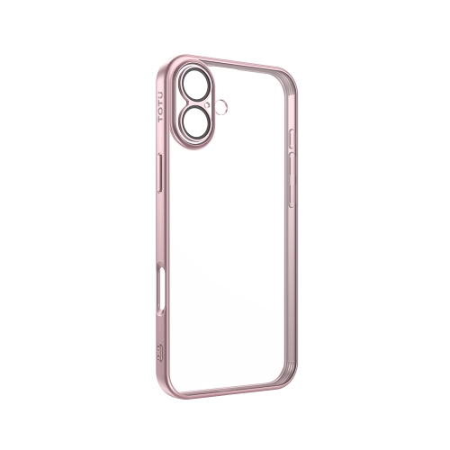 For iPhone 16 TOTU PC-2 Soft Jane Series Electroplated TPU Phone Case with Lens Film(Pink)