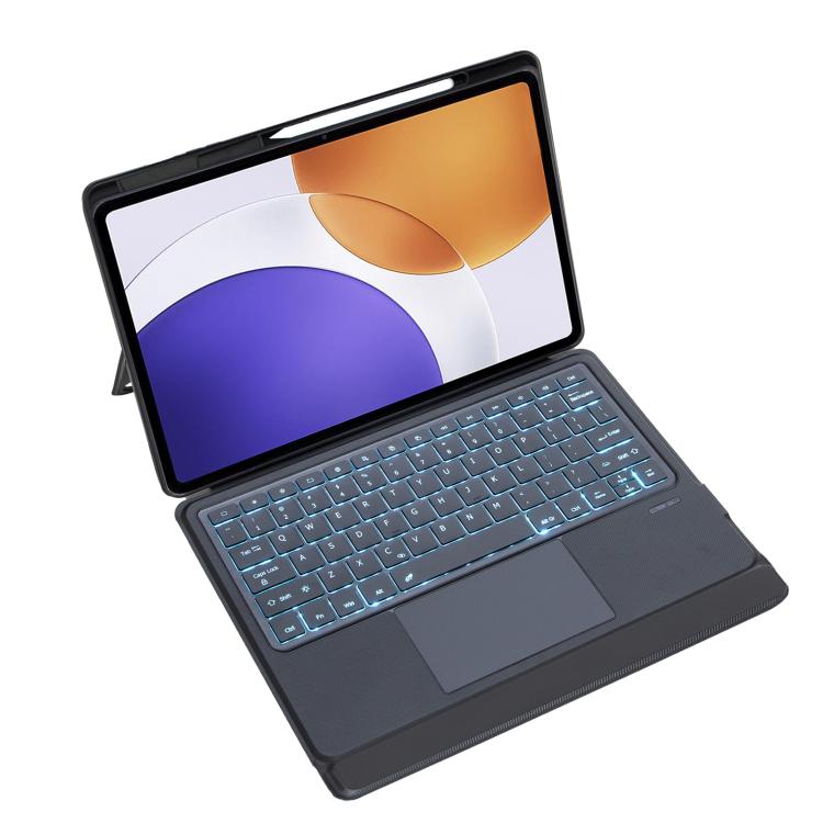 

For Xiaomi Pad 7S Pro 12.5 Detachable Backlit Bluetooth Keyboard Leather Case with Touchpad(Black)