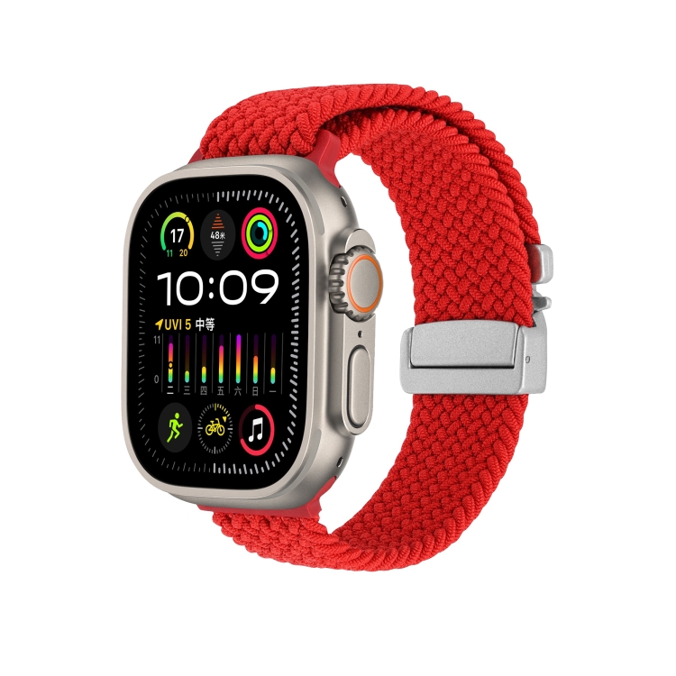 Dây đeo đồng hồ bện có nút bấm cho Apple Watch 46mm 49mm 45mm