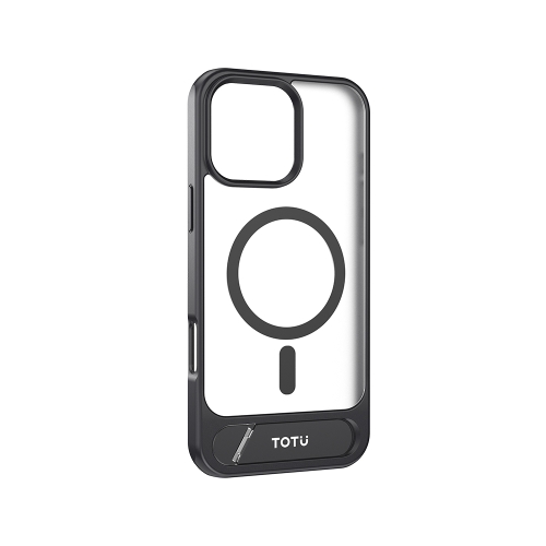 

For iPhone 16 Pro Max TOTU PC-25 Skin Feel MagSafe Magnetic Stand Phone Case(Black)